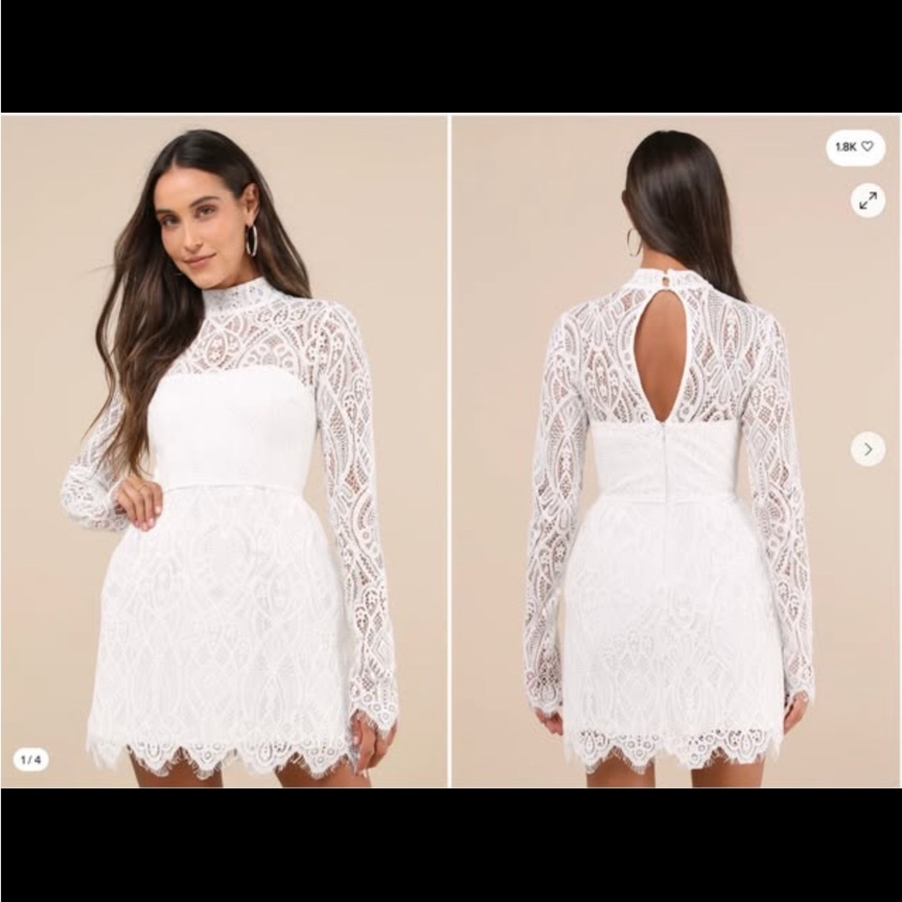 NWT Lace Lulus Dress white size medium